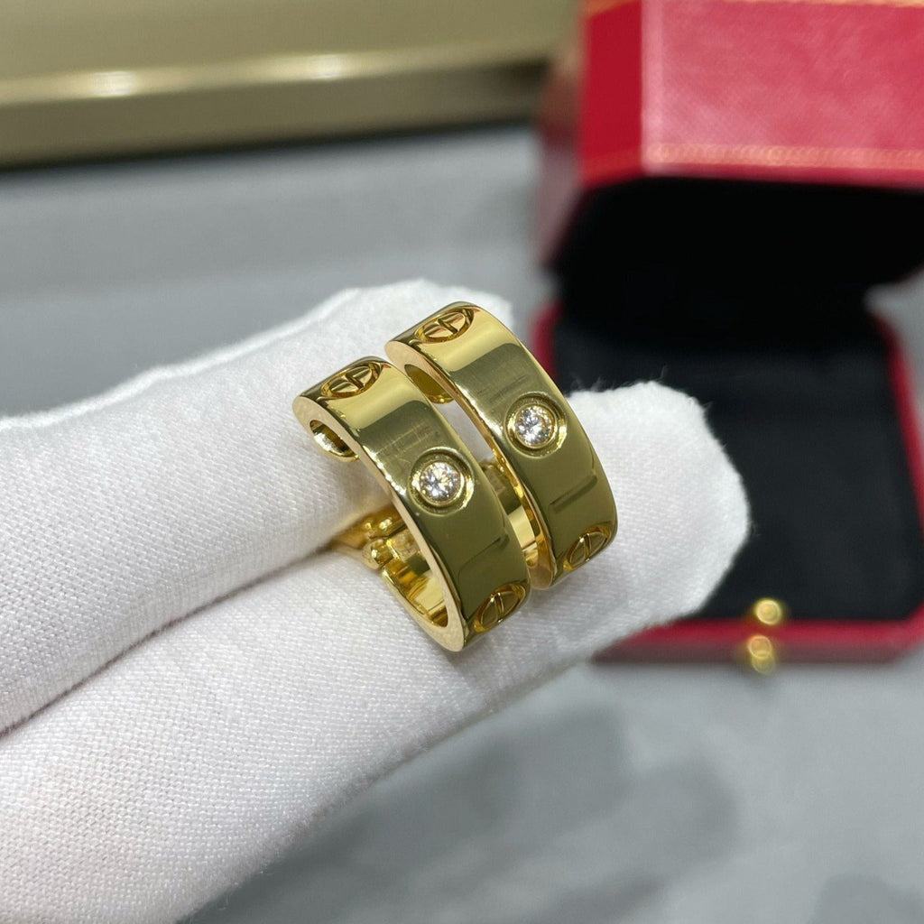 CARTIER LOVE 5.5MM 1 DIAMOND EARRINGS