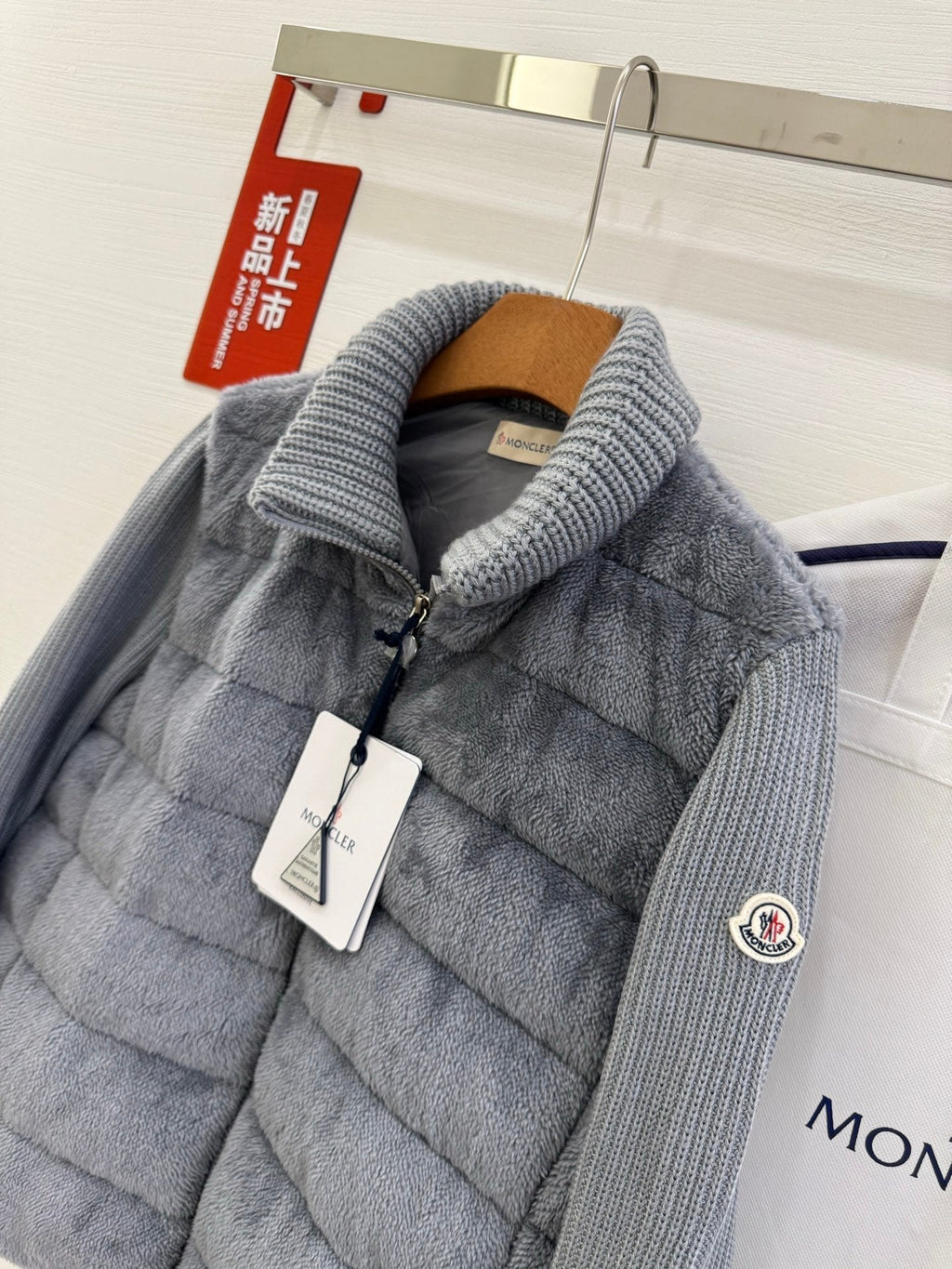 MONCLER 25S WOOL CARDIGAN IN GRAY 069